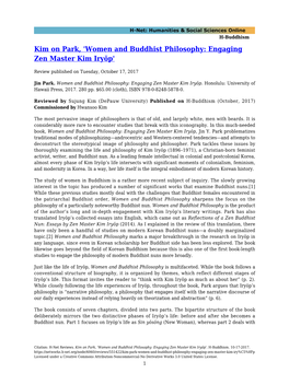 Women and Buddhist Philosophy: Engaging Zen Master Kim Iryŏp'