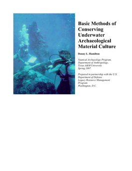 Basic Methods of Conserving Underwater Archaeological Material Culture