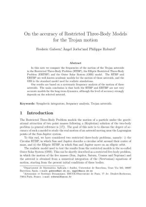 On the Accuracy of Restricted Three-Body Models for the Trojan Motion