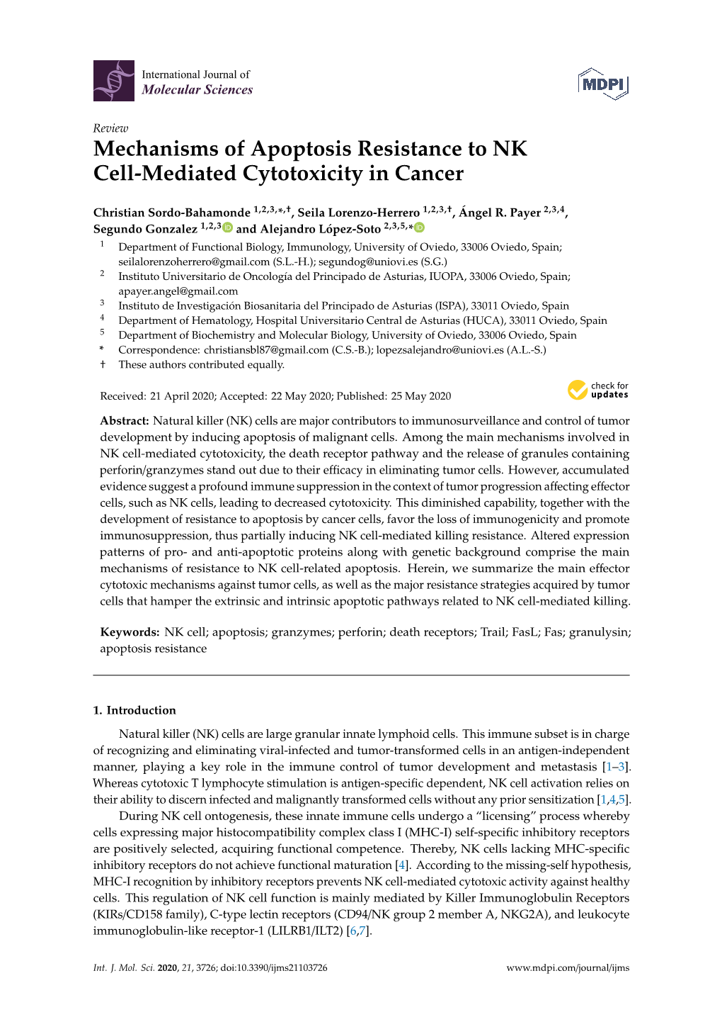 Mechanisms of Apoptosis Resistance to NK Cell-Mediated Cytotoxicity in Cancer