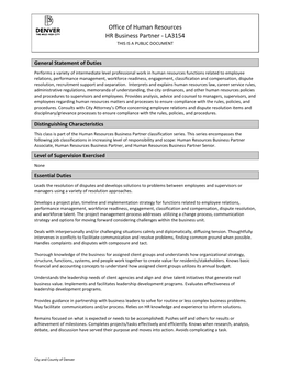 Office of Human Resources HR Business Partner - LA3154 THIS IS a PUBLIC DOCUMENT