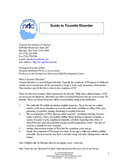 Guide to Tourette Disorder