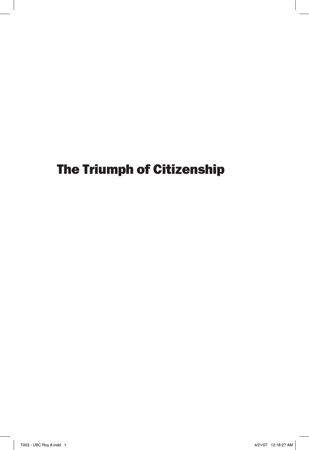 The Triumph of Citizenship