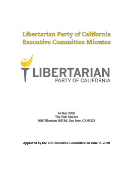 Approved by the LPC Executive Committee on June 13, 2020