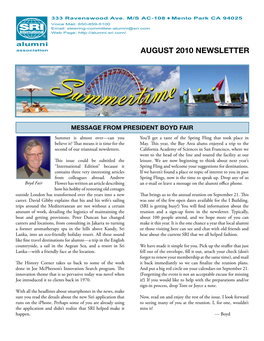 August 2010 Newsletter