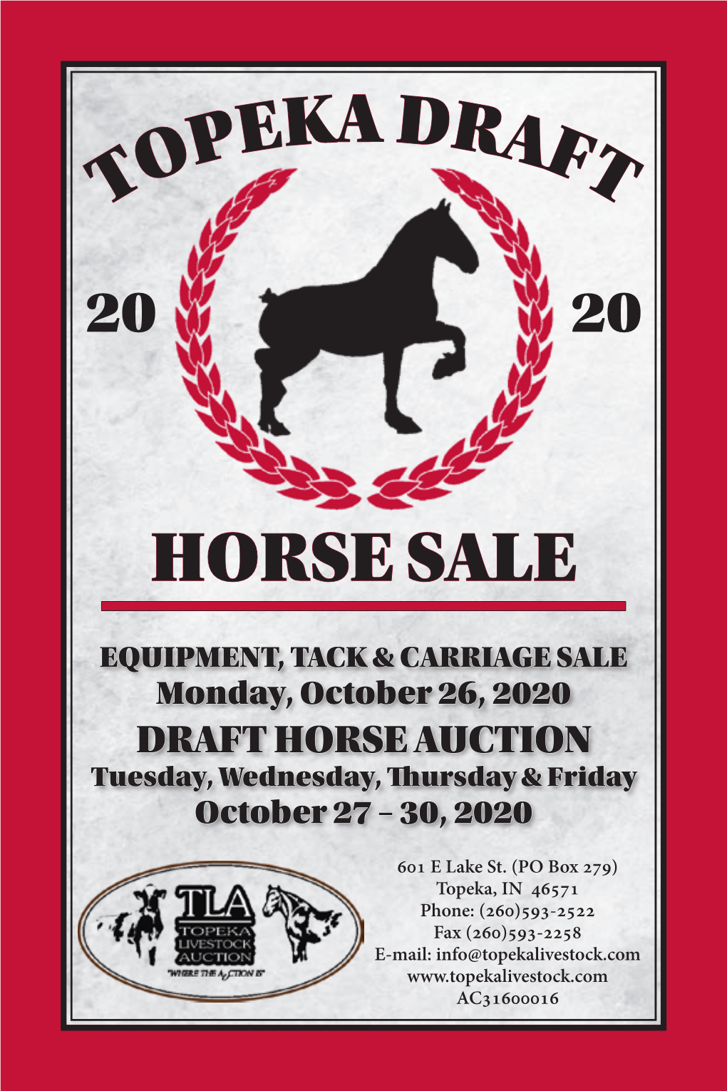 2020 Fall Draft Horse Auction Catalog