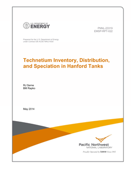 Technetium Inventory, Distribution, and Speciation in Hanford Tanks