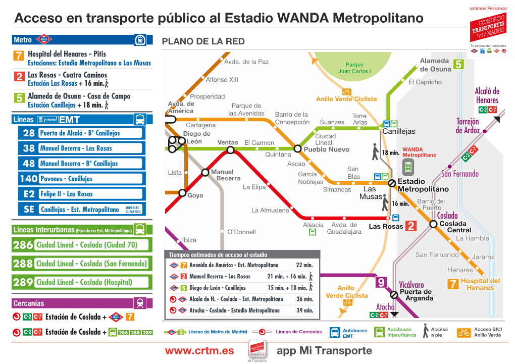 Acceso En Transporte Público Al Estadio WANDA Metropolitano