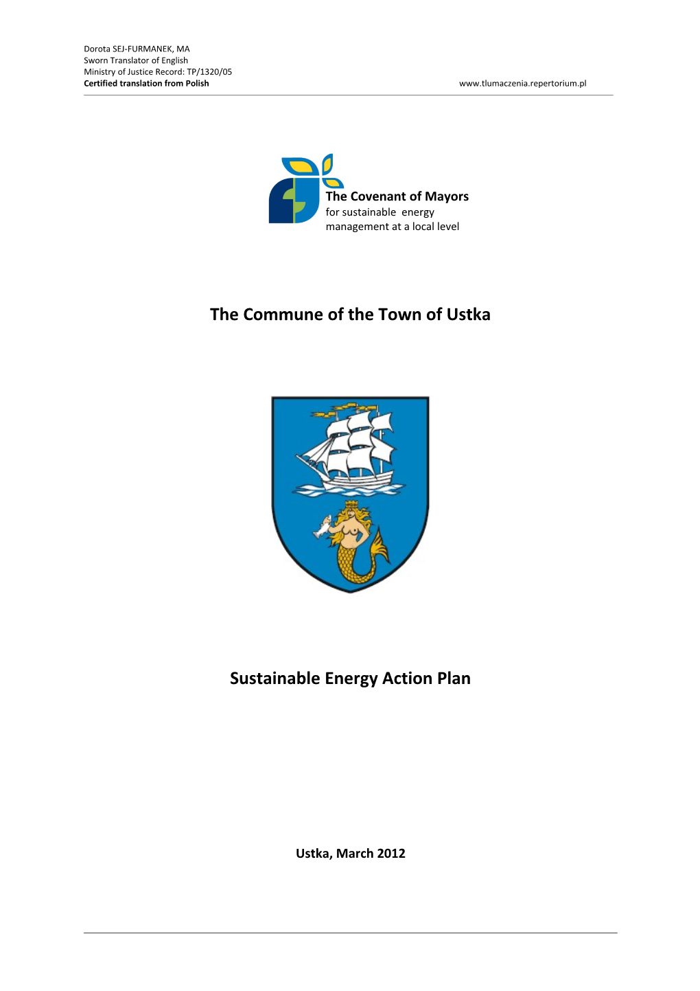 The Commune of the Town of Ustka Sustainable Energy Action Plan