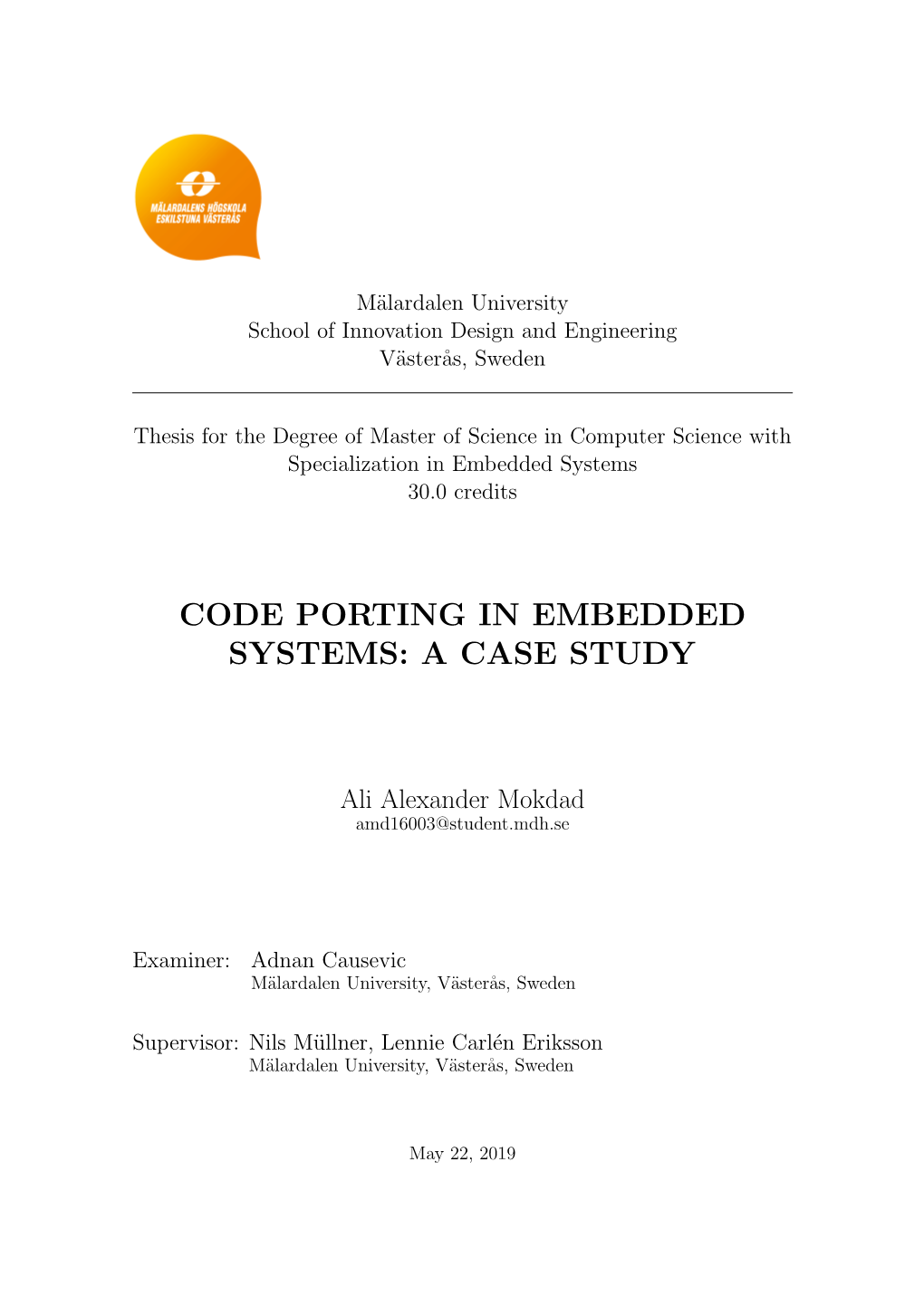 Code Porting in Embedded Systems: a Case Study