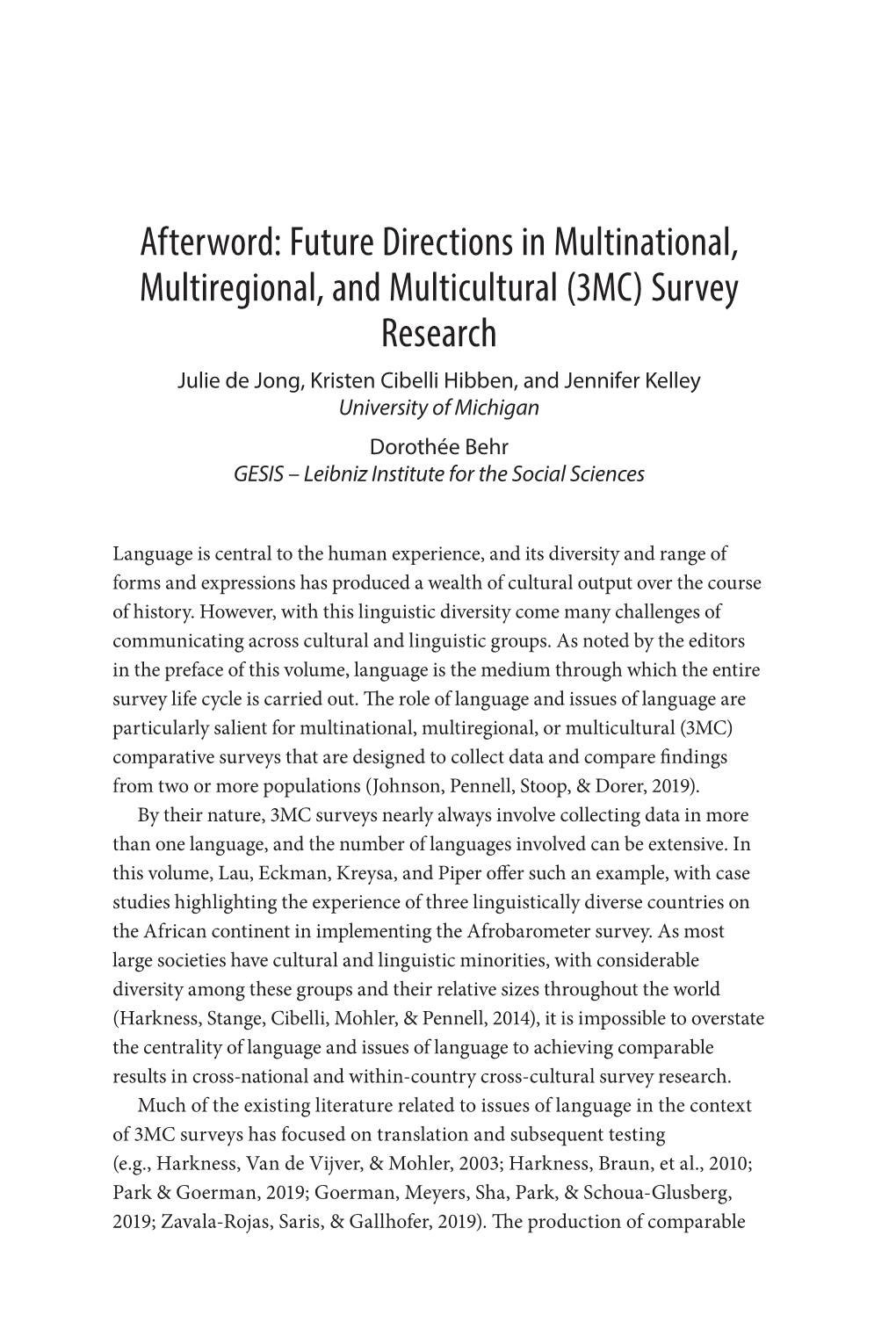 (3MC) Survey Research