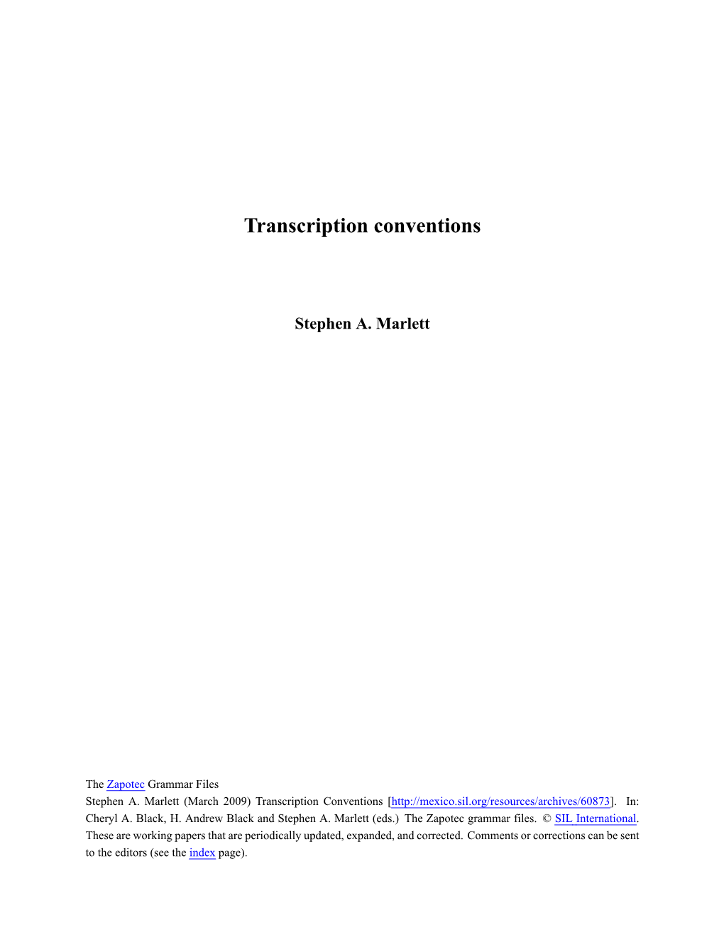 Transcription Conventions