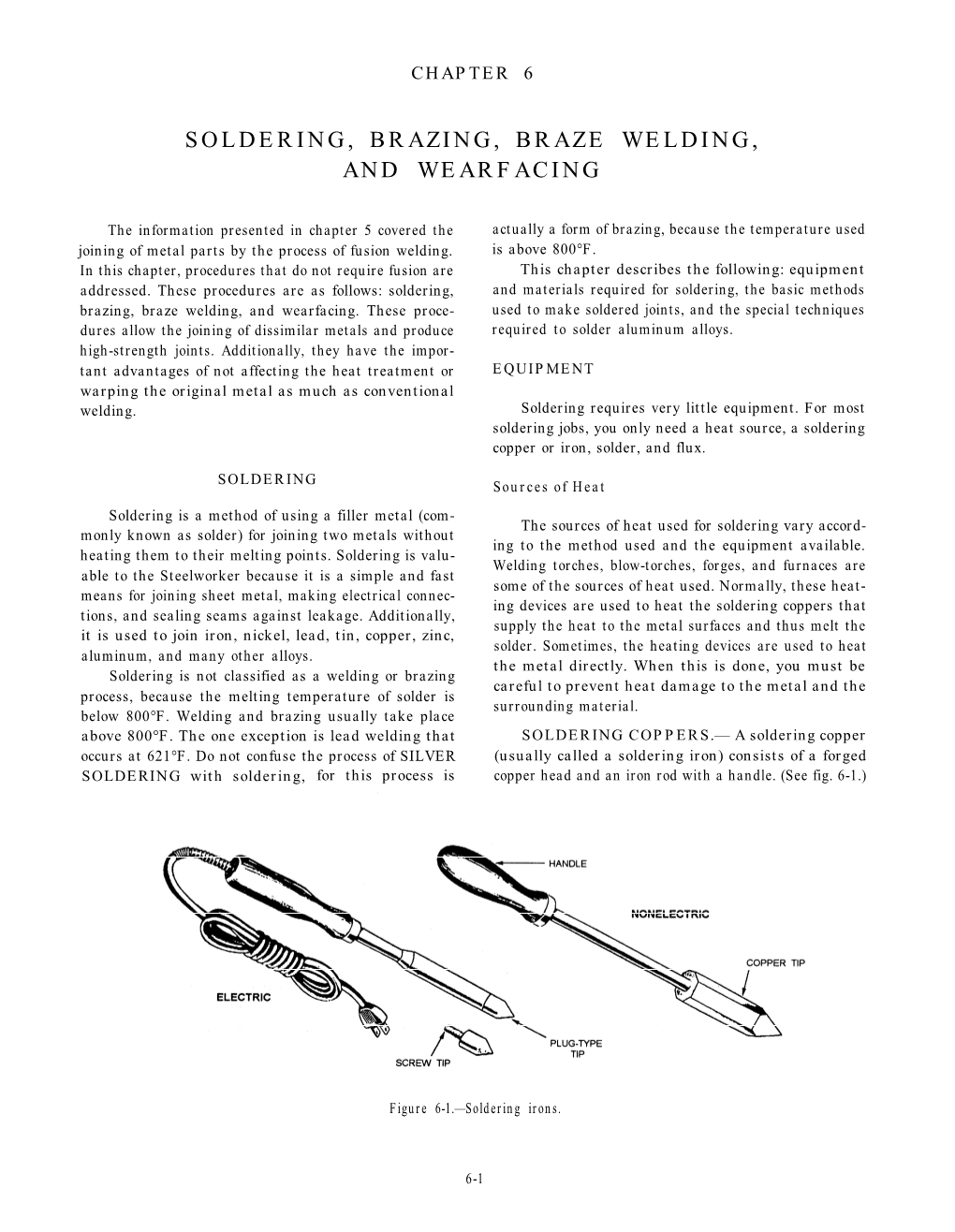 Soldering, Brazing, Braze Welding, and Wearfacing