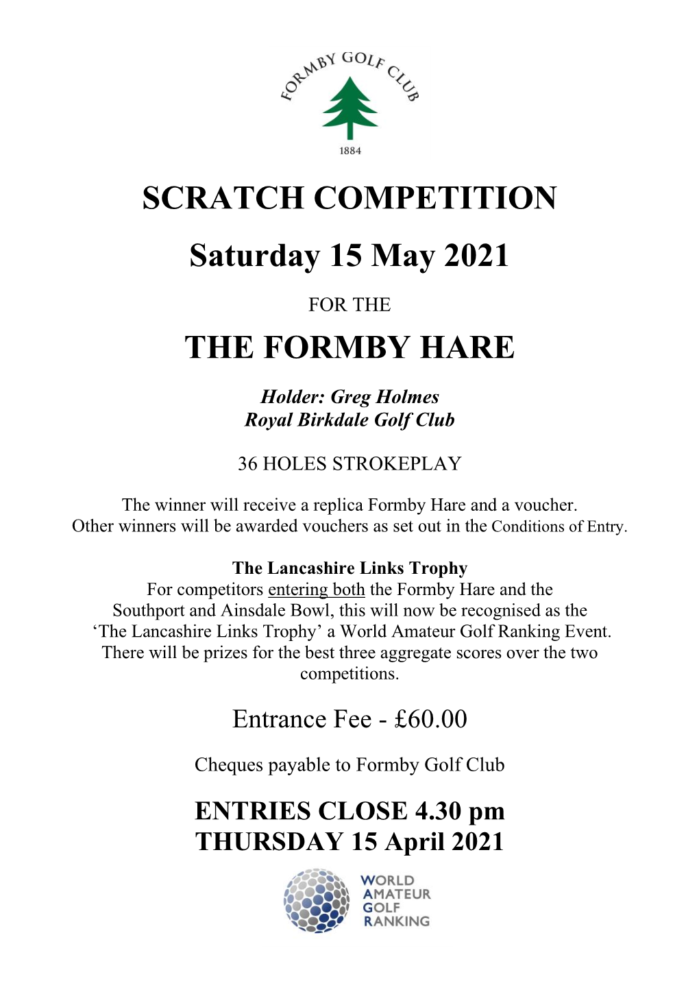 Formby Hare Entry Form 2021