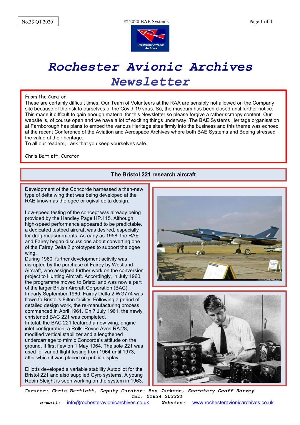 Rochester Avionic Archives Newsletter