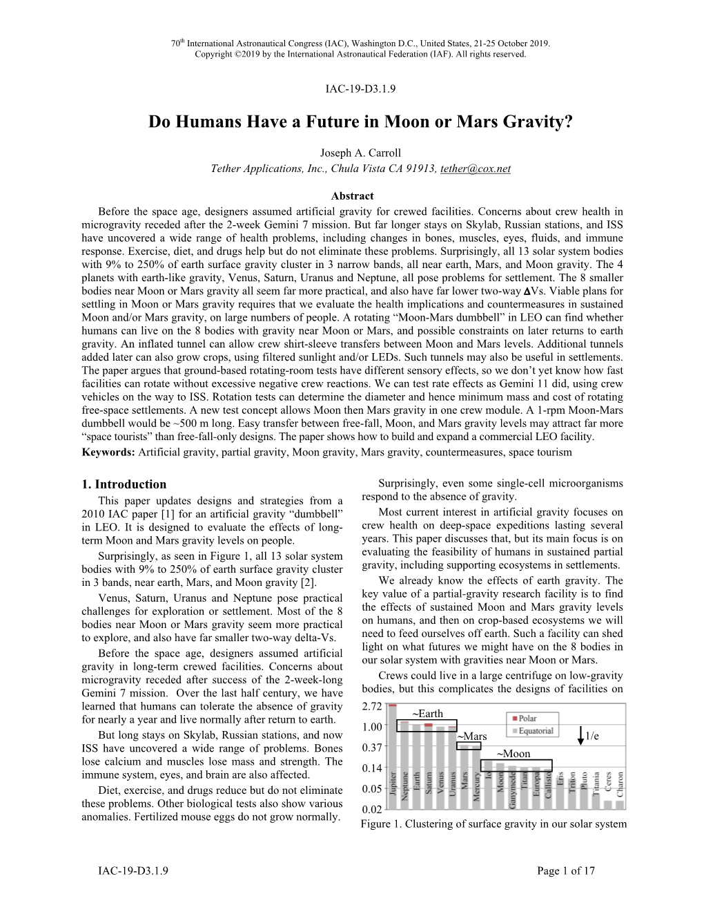 Do Humans Have a Future in Moon Or Mars Gravity?