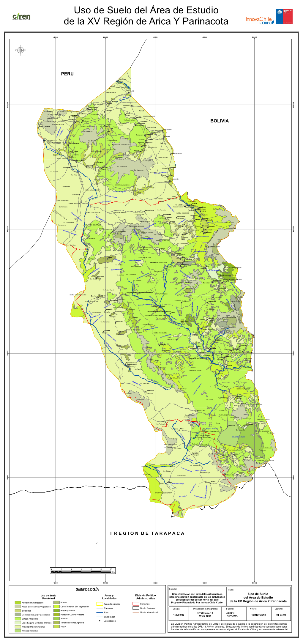 Uso De Suelo Del Área De Estudio De La XV Región De Arica Y Parinacota