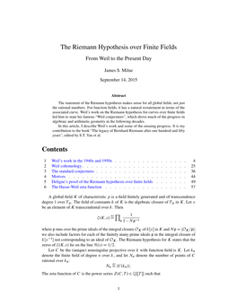The Riemann Hypothesis Over Finite Fields from Weil to the Present Day
