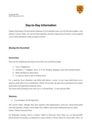 Day-To-Day Information