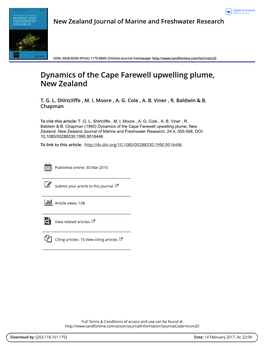 Dynamics of the Cape Farewell Upwelling Plume, New Zealand