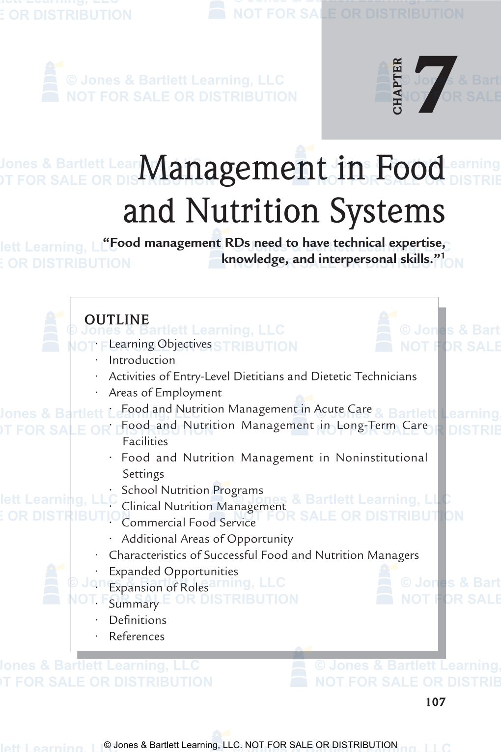 Management in Food and Nutrition Systems