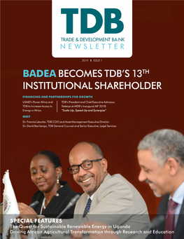 Badea Becomes Tdb’S 13Th Institutional Shareholder