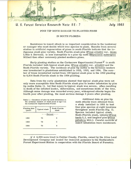 U. S. Forest Seruice Research Note SE- 7 July 1963