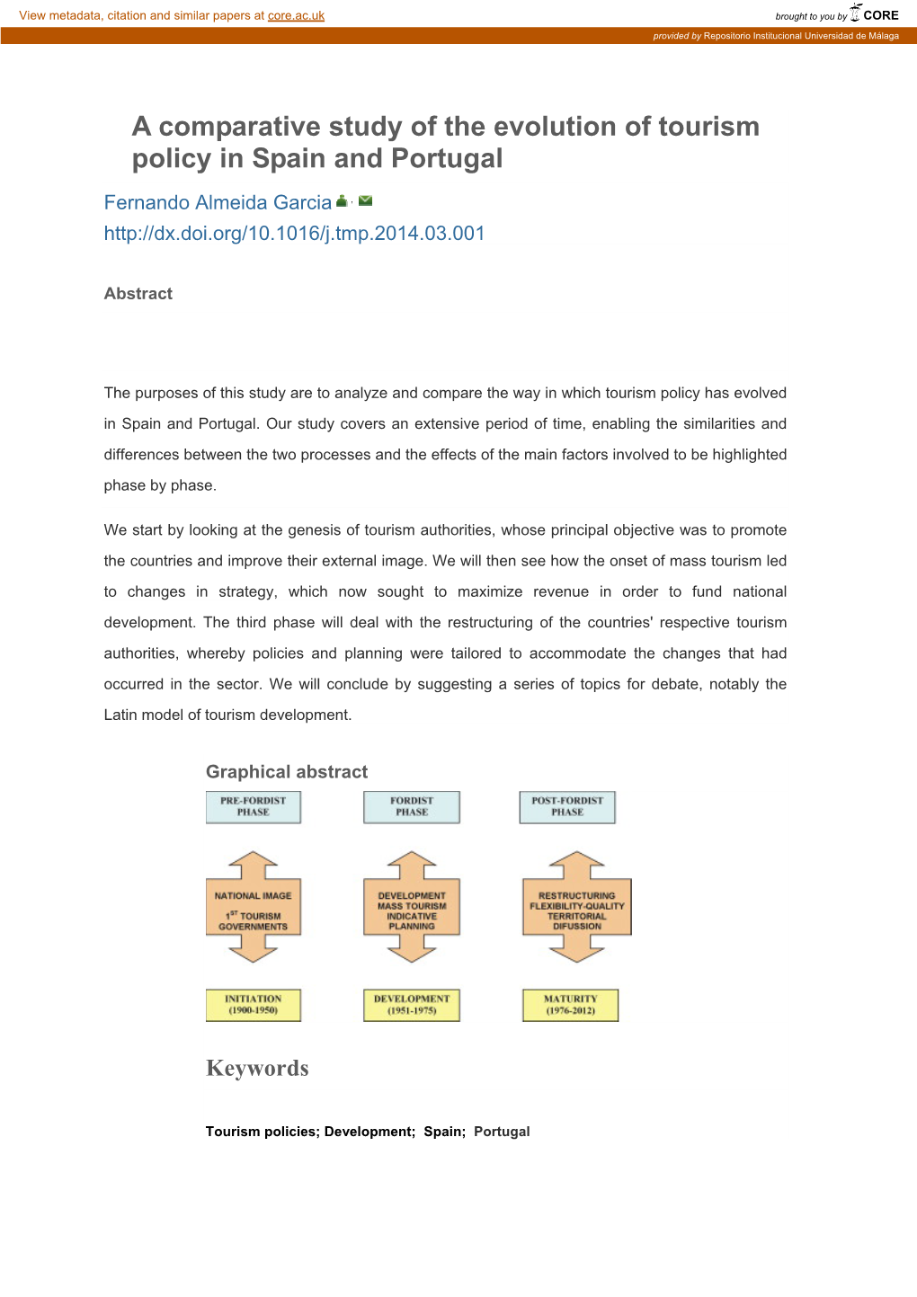 A Comparative Study of the Evolution of Tourism Policy in Spain and Portugal