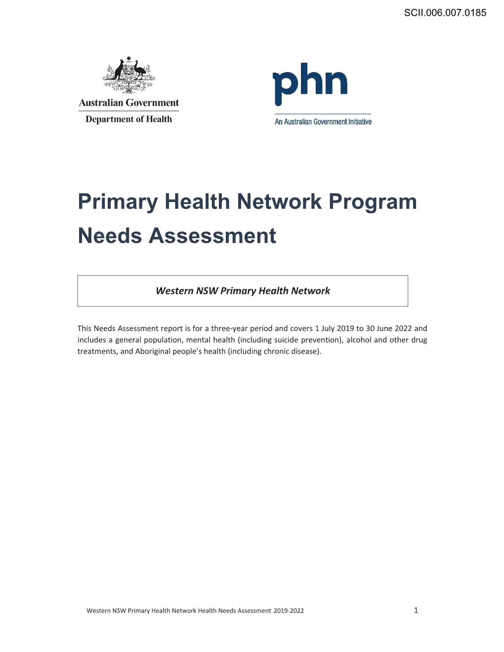 Primary Health Network Program Needs Assessment