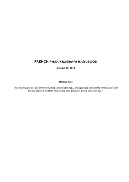 French Graduate Handbook