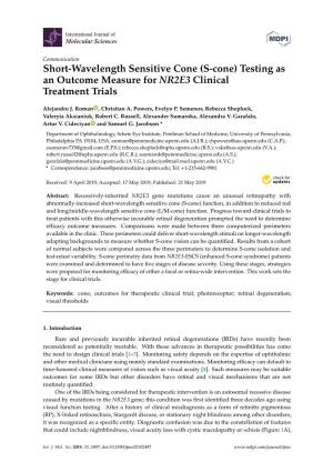 S-Cone) Testing As an Outcome Measure for NR2E3 Clinical Treatment Trials