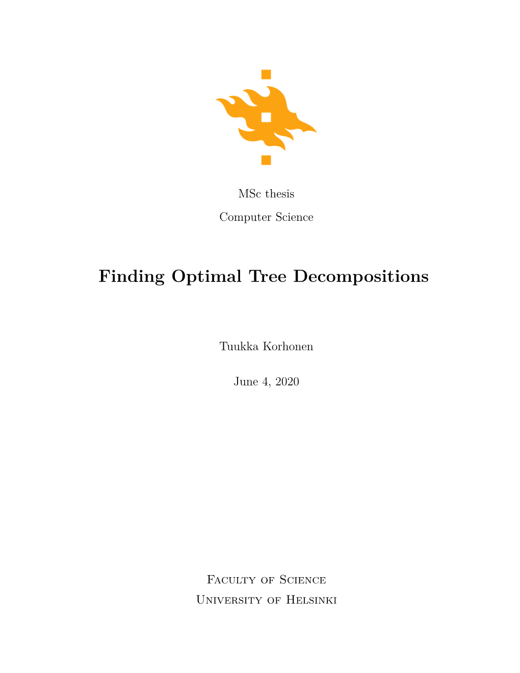 Finding Optimal Tree Decompositions