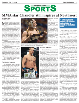 MMA Star Chandler Still Inspires at Northwest