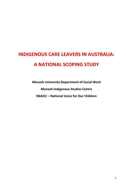 Indigenous Care Leavers in Australia: a National Scoping Study