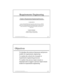 Requirements Engineering Objectives