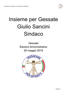 Insieme Per Gessate - Giulio Sancini Sindaco