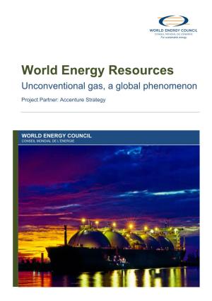 World Energy Resources Unconventional Gas, a Global Phenomenon