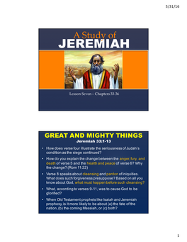 10-A Study of Jeremiah (2016)