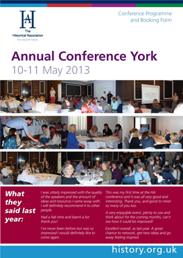 HA Conference Brochure 2013