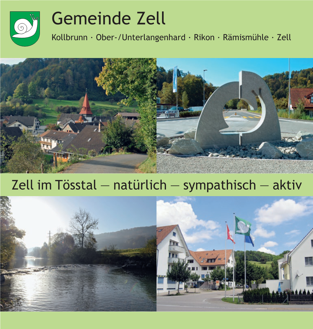 Gemeinde Zell Kollbrunn · Ober-/Unterlangenhard · Rikon · Rämismühle · Zell