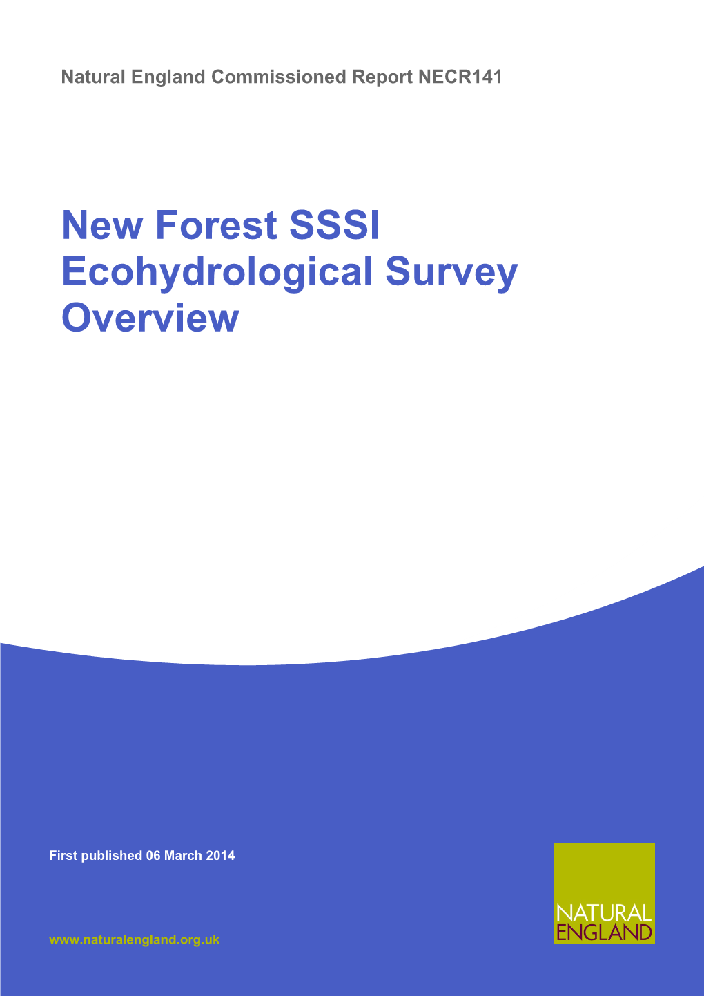 New Forest SSSI Ecohydrological Survey Overview