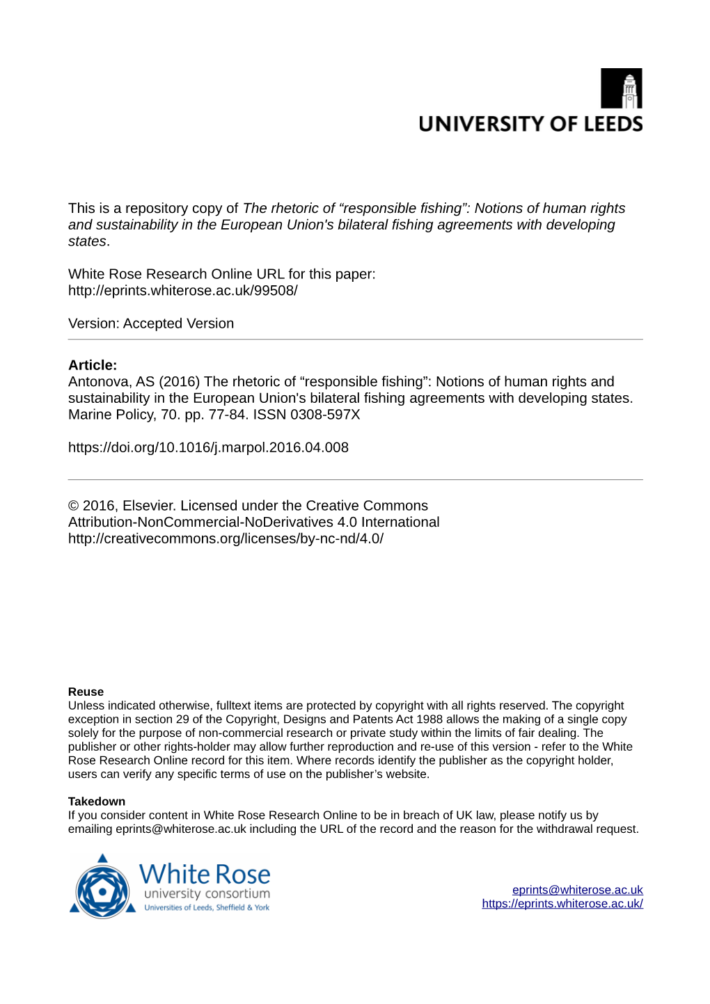 The Rhetoric of “Responsible Fishing”: Notions of Human Rights and Sustainability in the European Union's Bilateral Fishing Agreements with Developing States