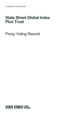 Proxy Voting Record