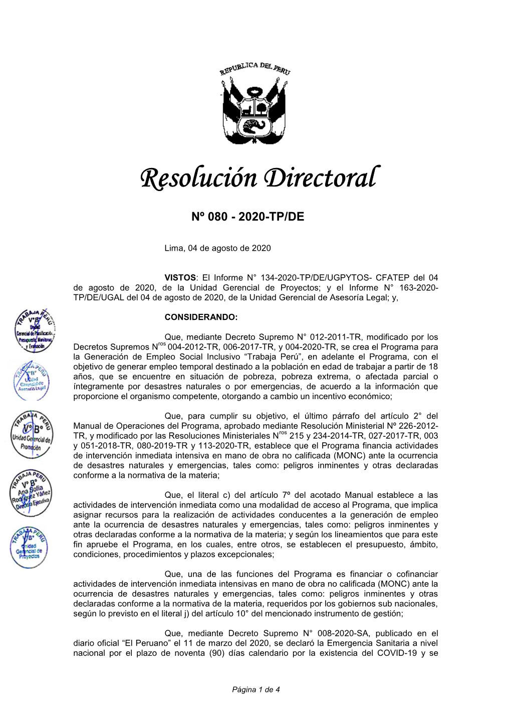 Resolución Directoral