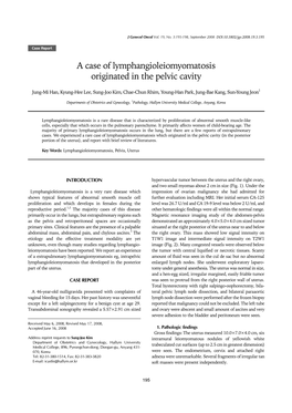A Case of Lymphangioleiomyomatosis Originated in the Pelvic Cavity