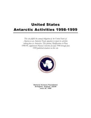 United States Antarctic Activities 1998-1999
