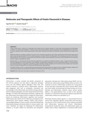 Molecular and Therapeutic Effects of Fisetin Flavonoid in Diseases