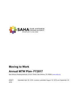 Moving to Work Annual MTW Plan- FY2017