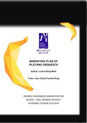 Marketing Plan of 'Plátano Orquesta'