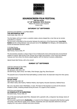The Program of the Soundscreen 2019